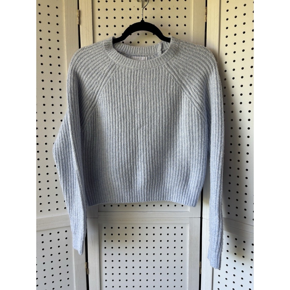 Pure US Collection Women's Small Pullover Crew Neck Sweater Lt. Blue Fuzzy Soft